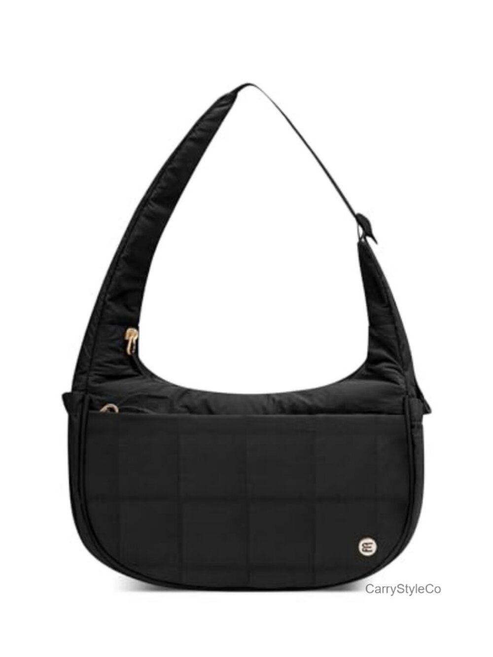 Small Puffer Crescent Shoulder Bag Lightweight Hobo Handbag